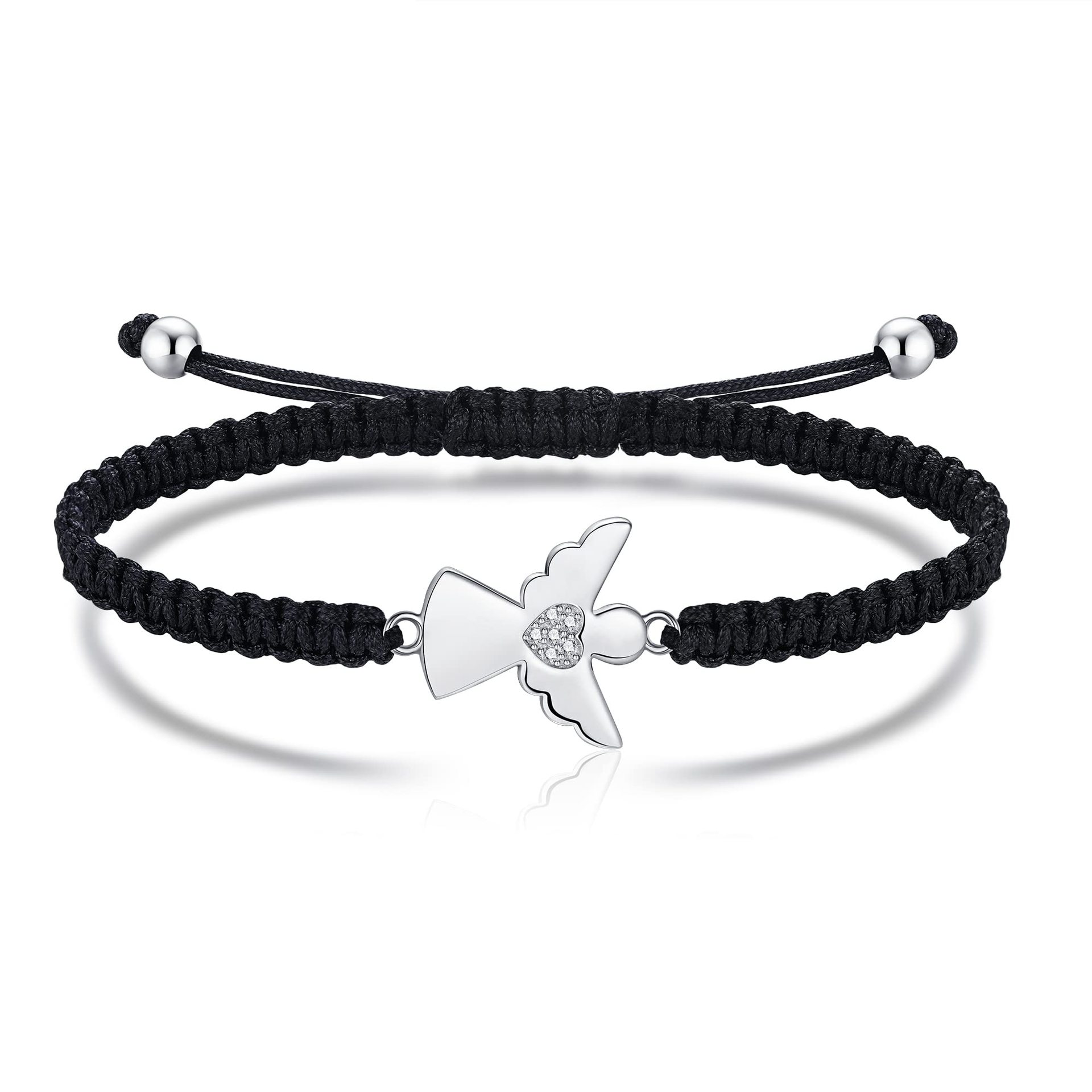 Angel   black rope bracelet