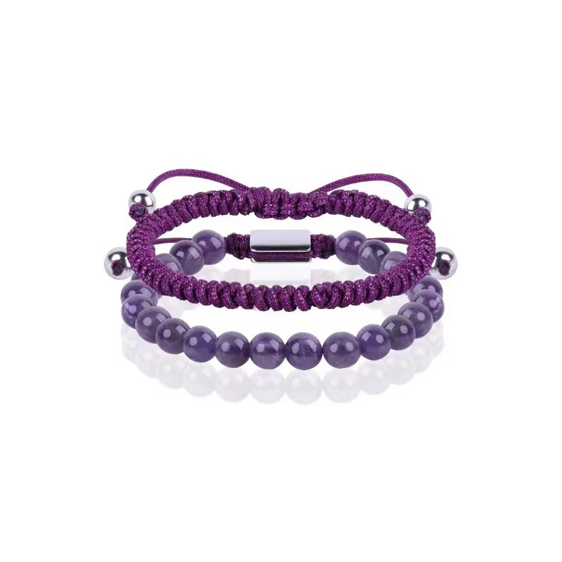 Purple Agate Woven Bracelet