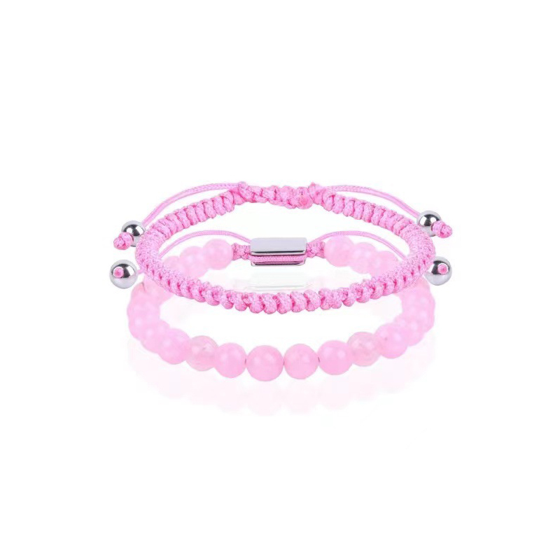 Pink Crystal Pink Woven Bracelet