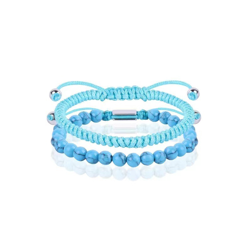 Blue turquoise blue woven bracelet