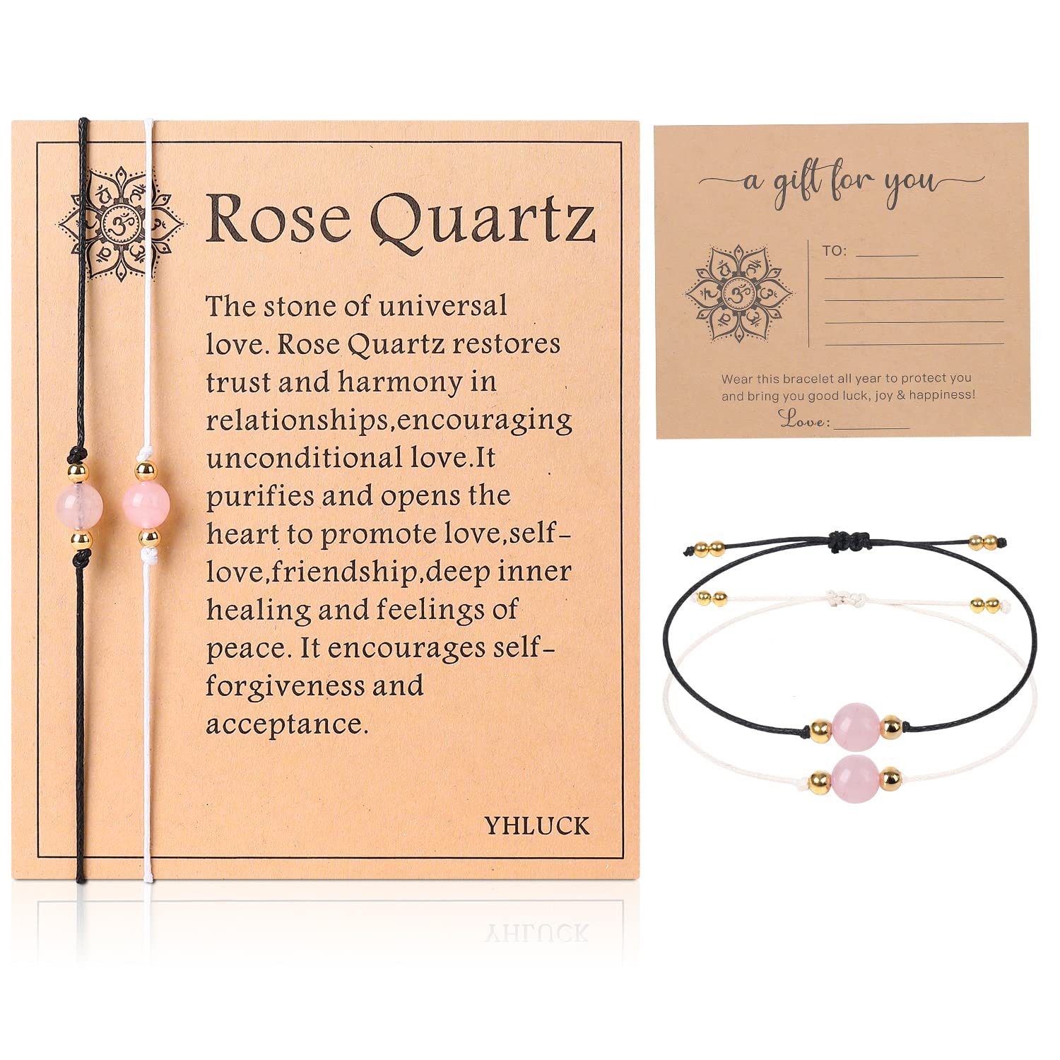 Powder Crystal Bracelet Set (Two Pack) Rose Card