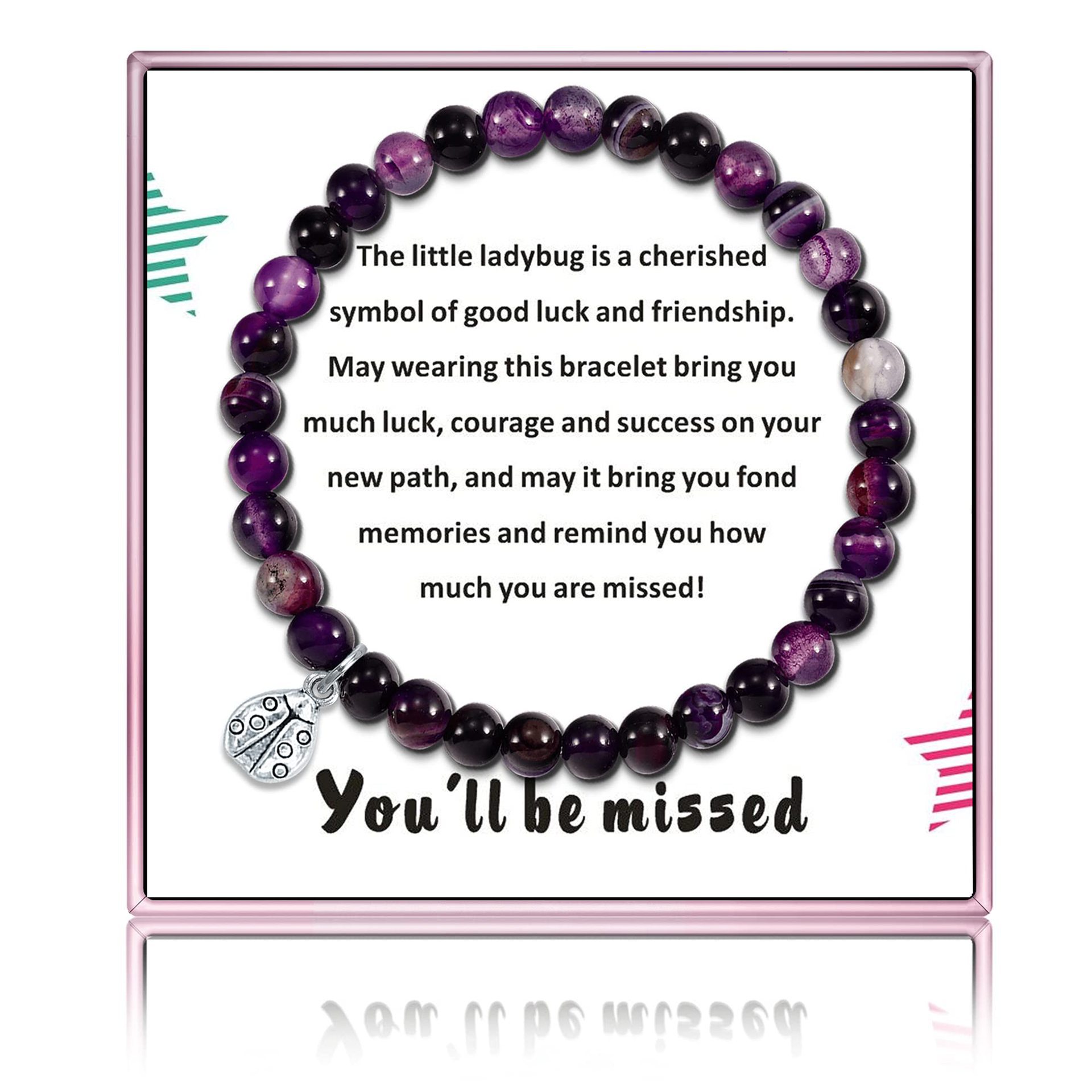 6mm purple agate   card