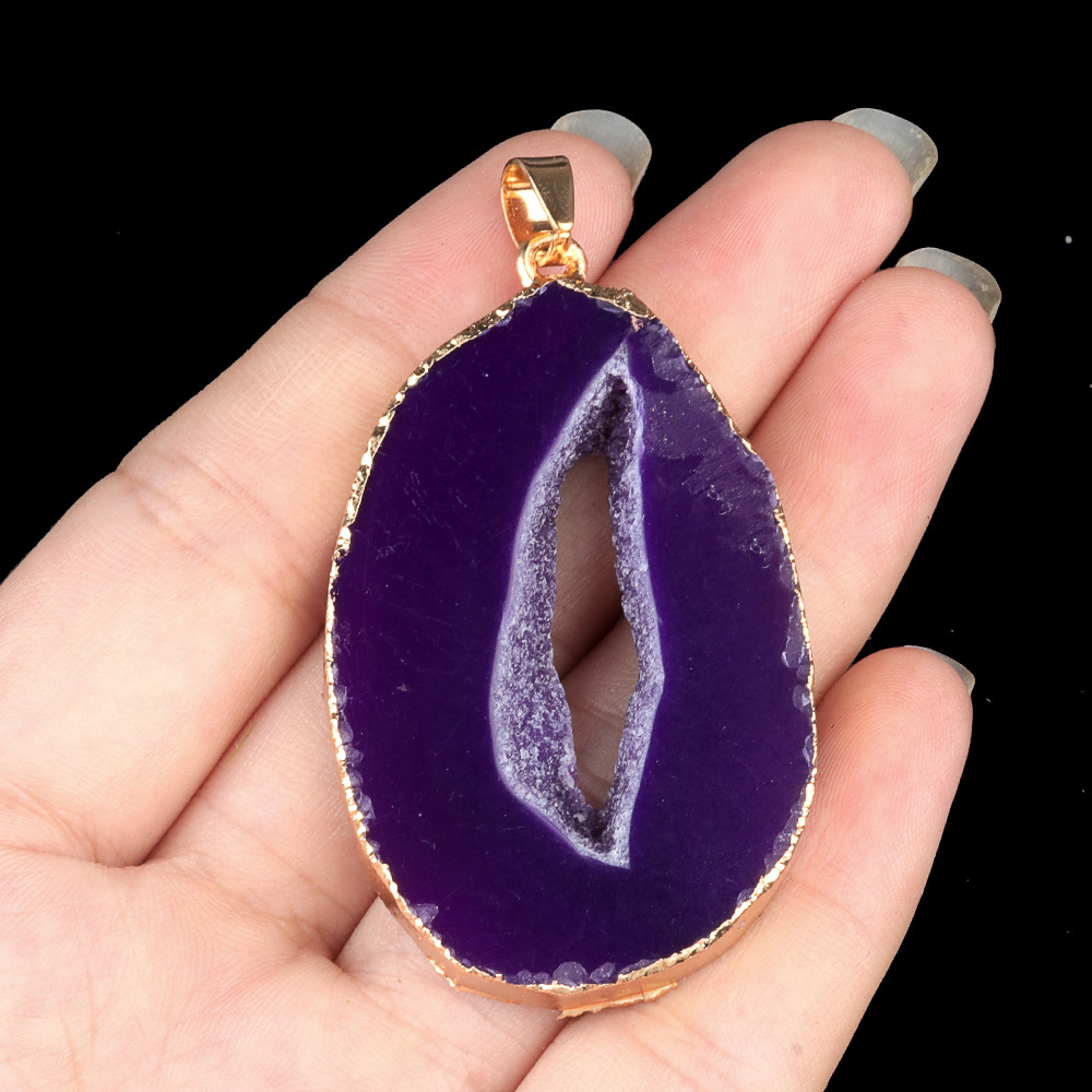 Purple agate (gold edge)