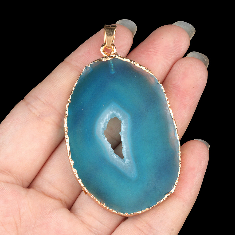 Blue agate (gold edge)