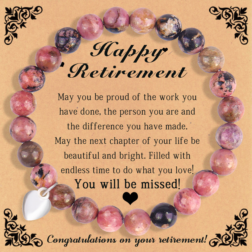 Black line red stone love pendant Retirement card