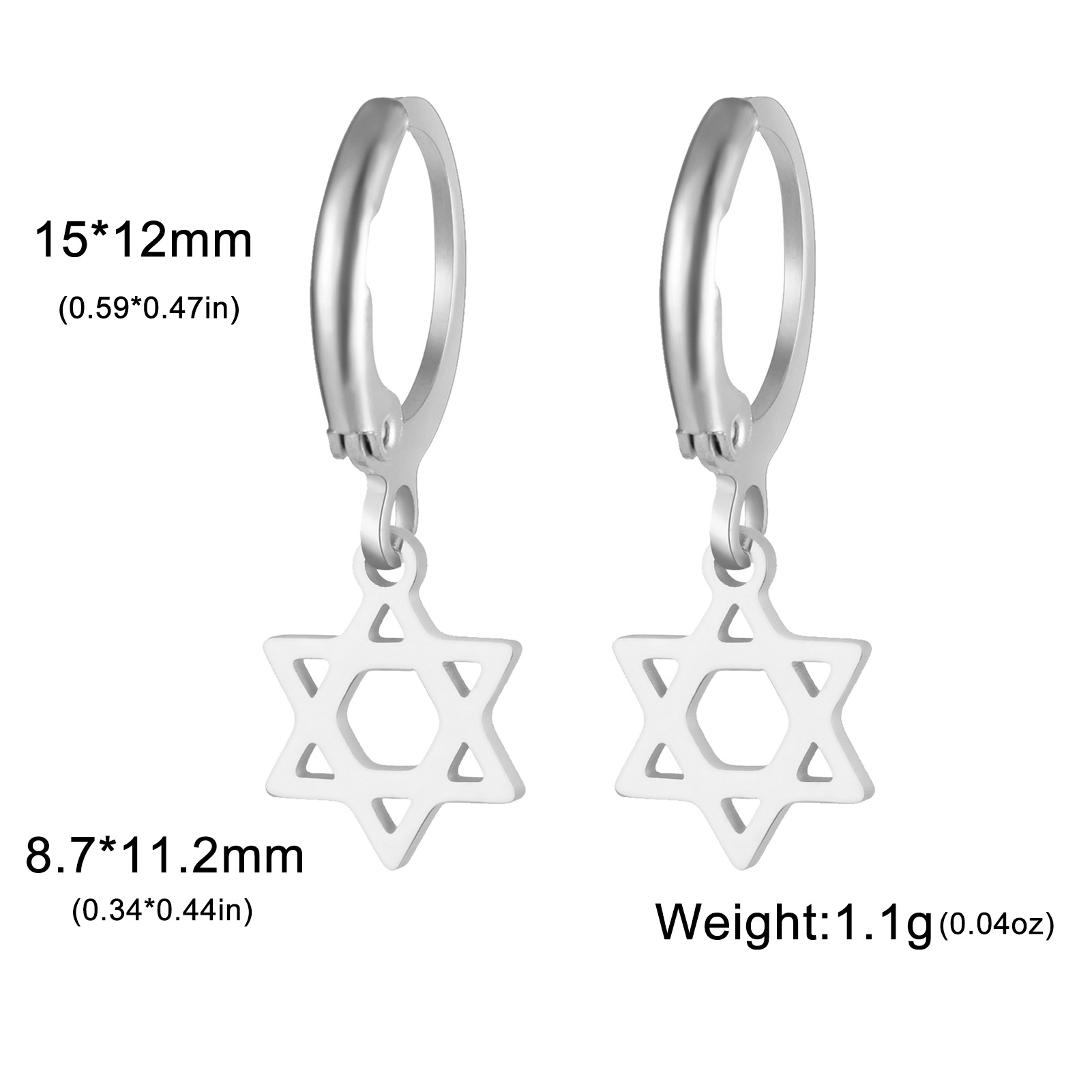 Six-pointed star-steel color