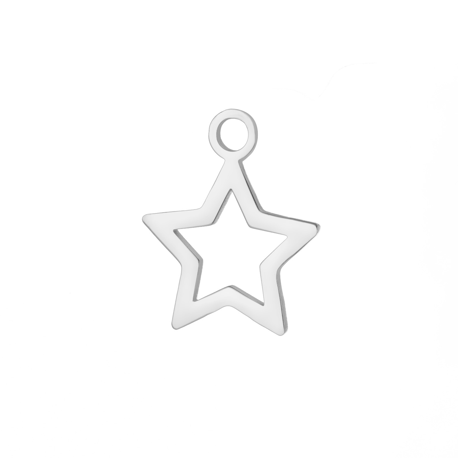 Steel color hollow five-pointed star