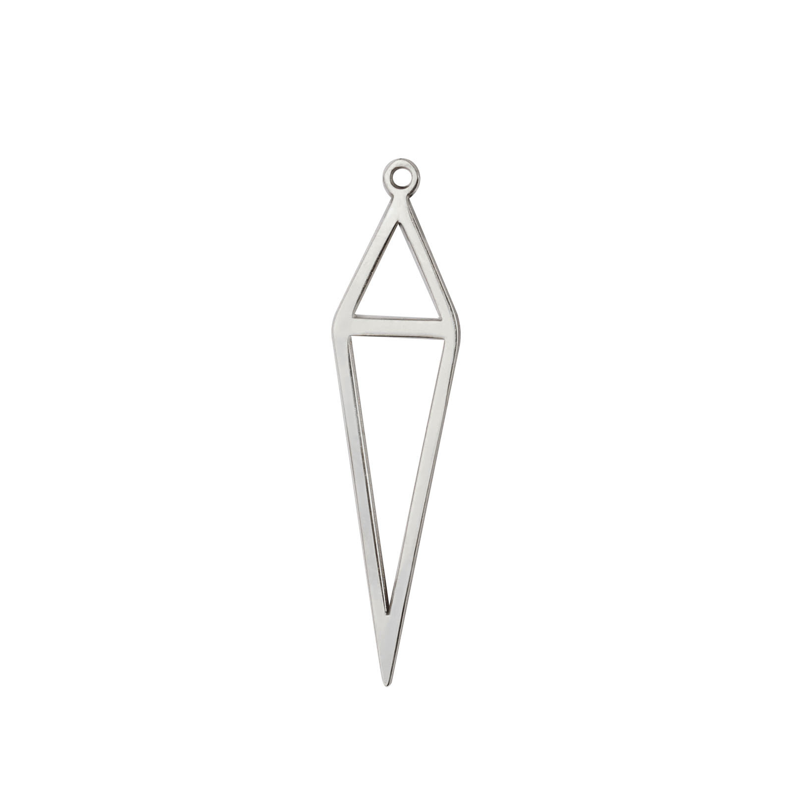 Steel color triangle upside down