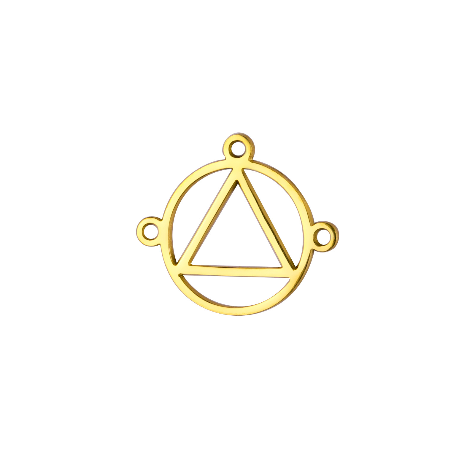 Golden three-hole ring triangle