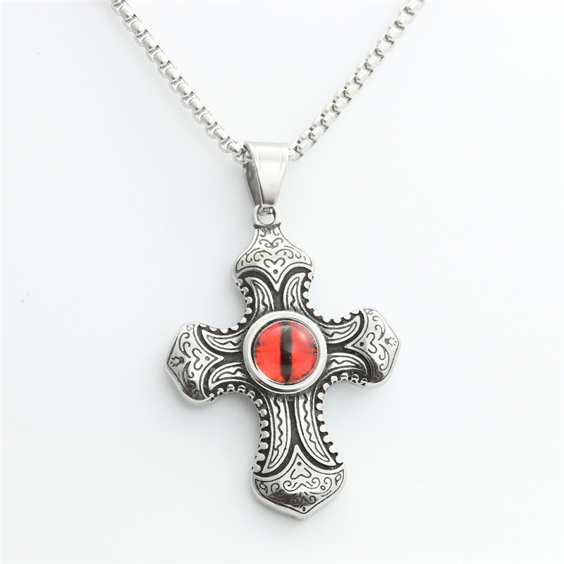 Red eye pendant with chain 3.0*60cm square Pearl Chain