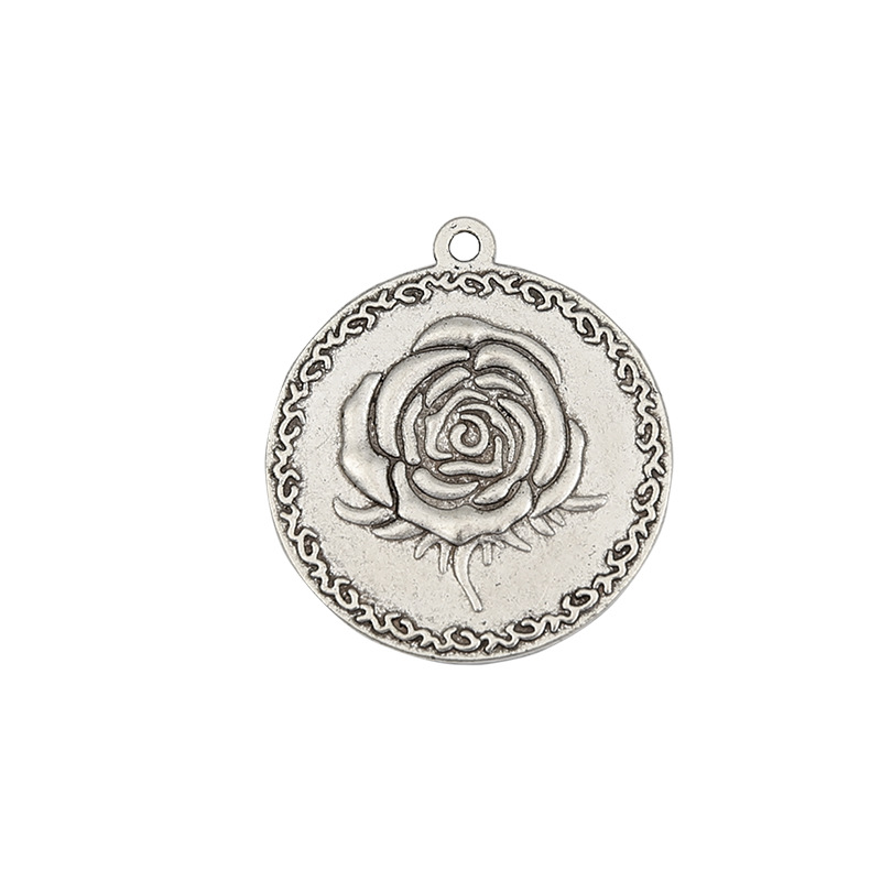 25mm Rose Ancient Silver