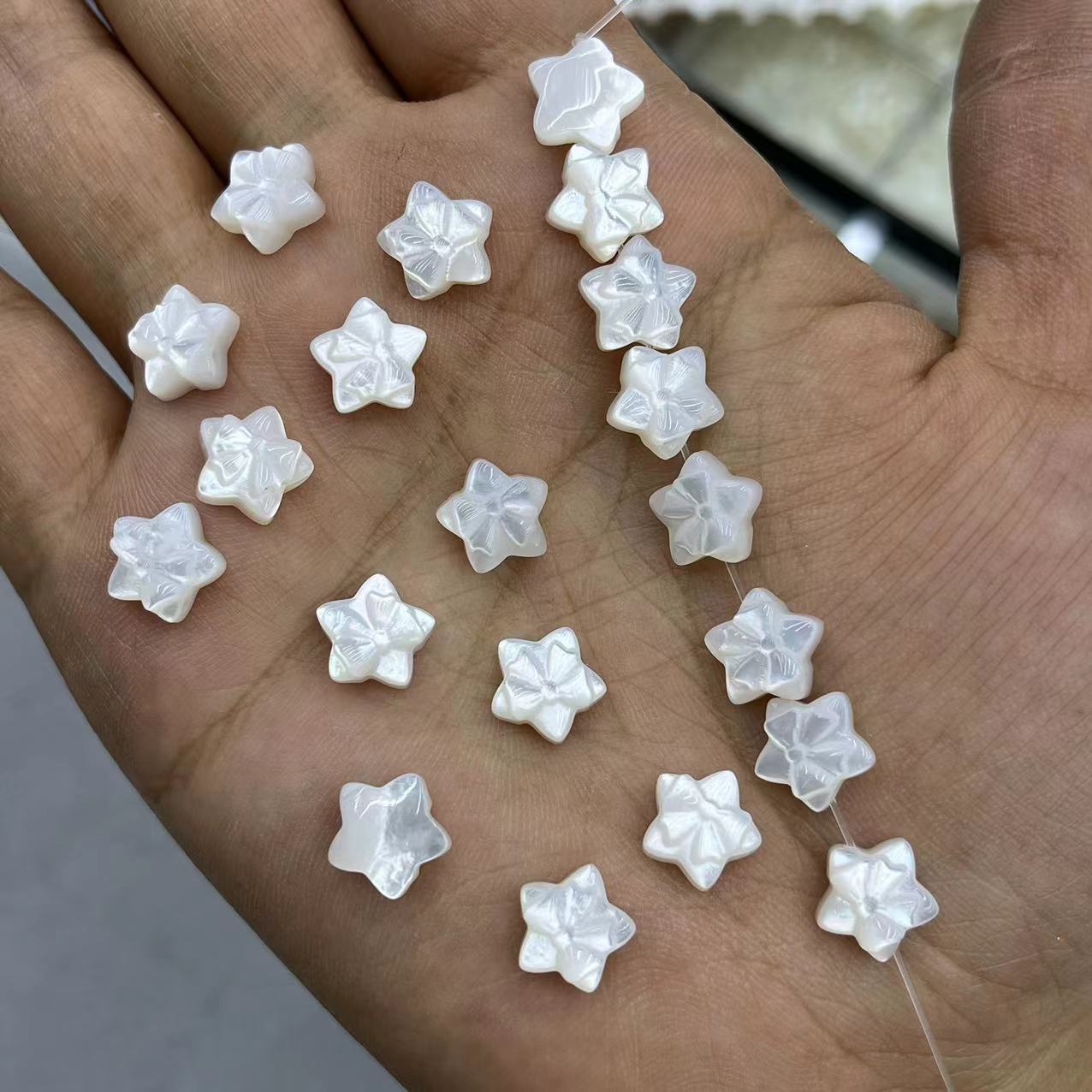 White shell 10mm five-pointed star