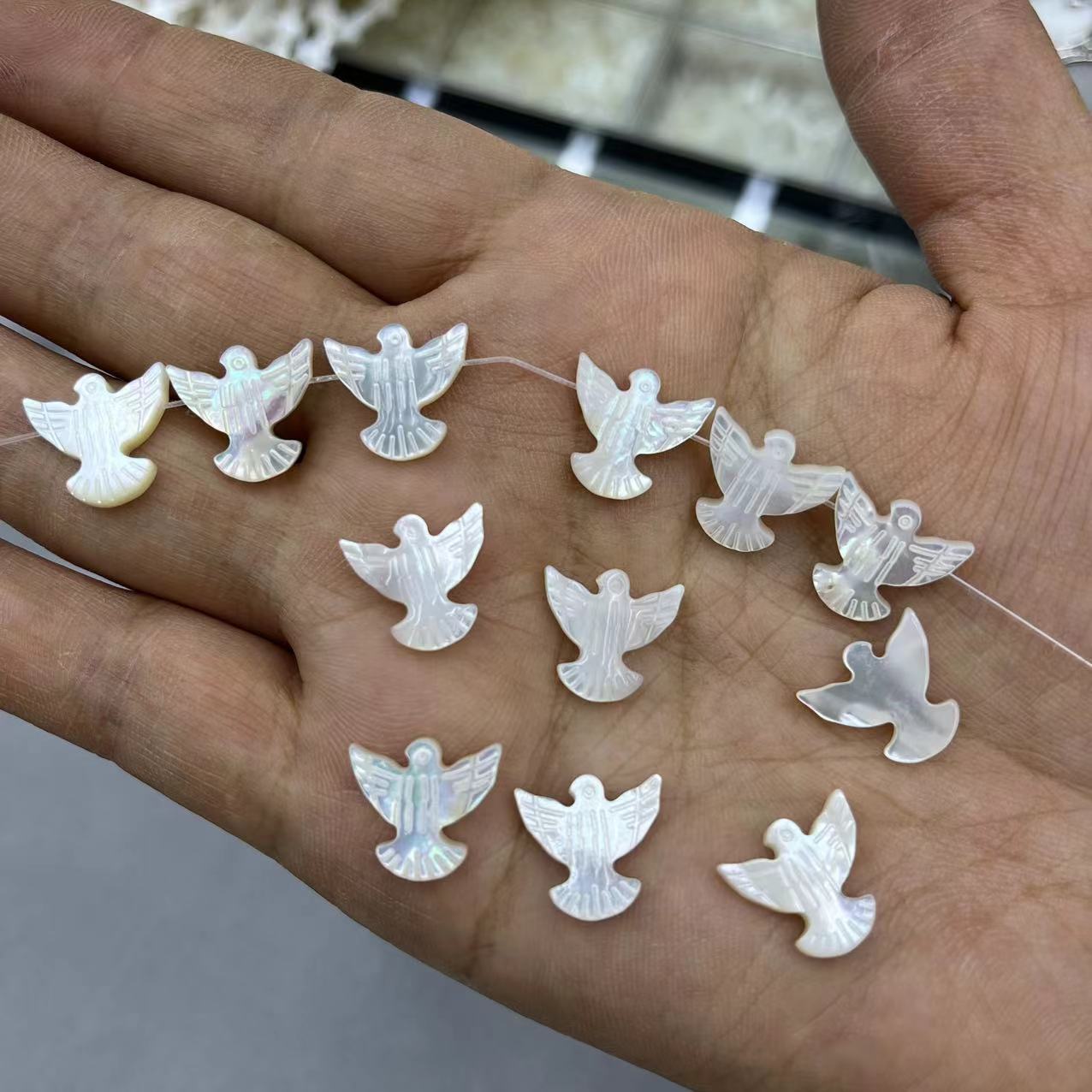 White shell 13*12MM peace dove