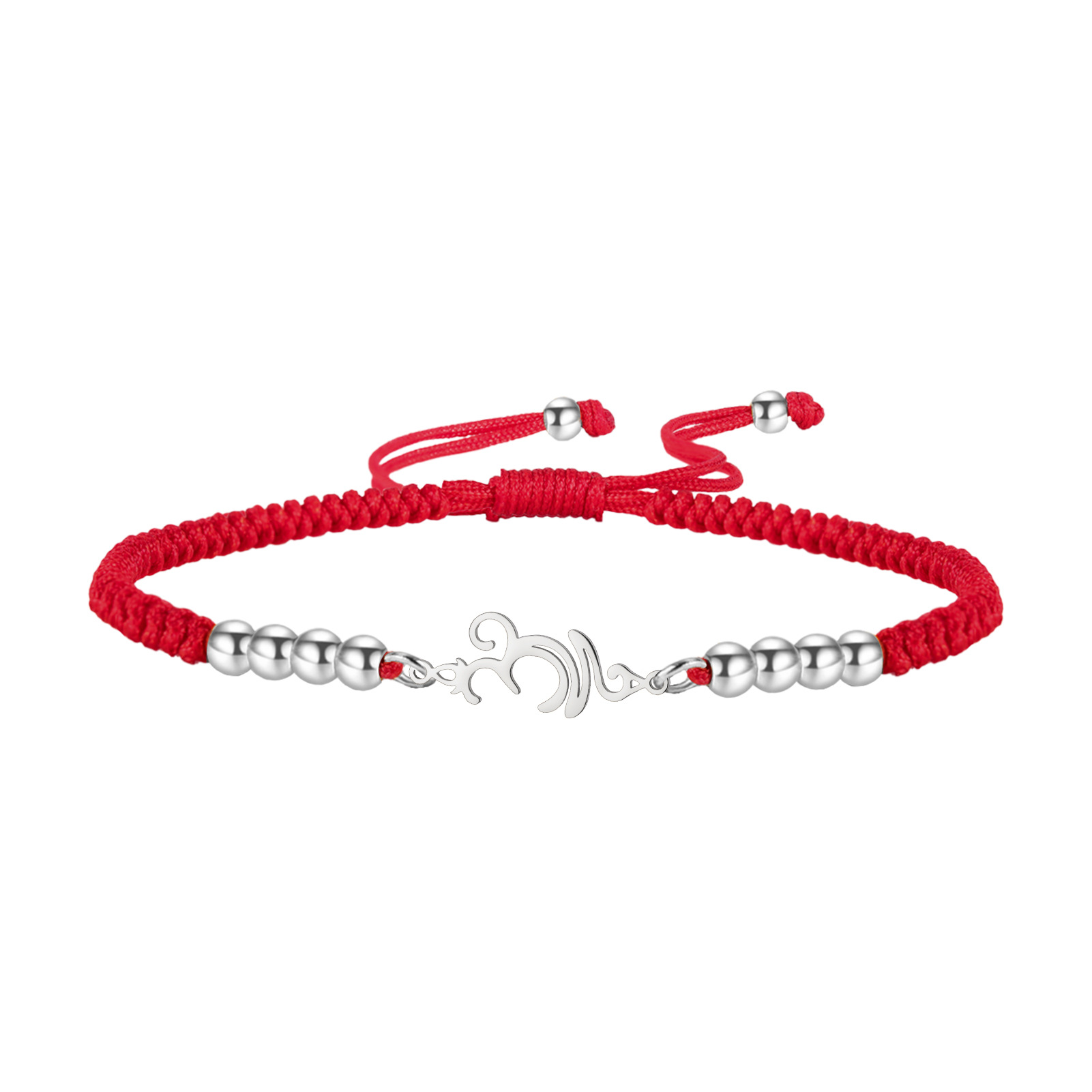 Steel color-red braided rope