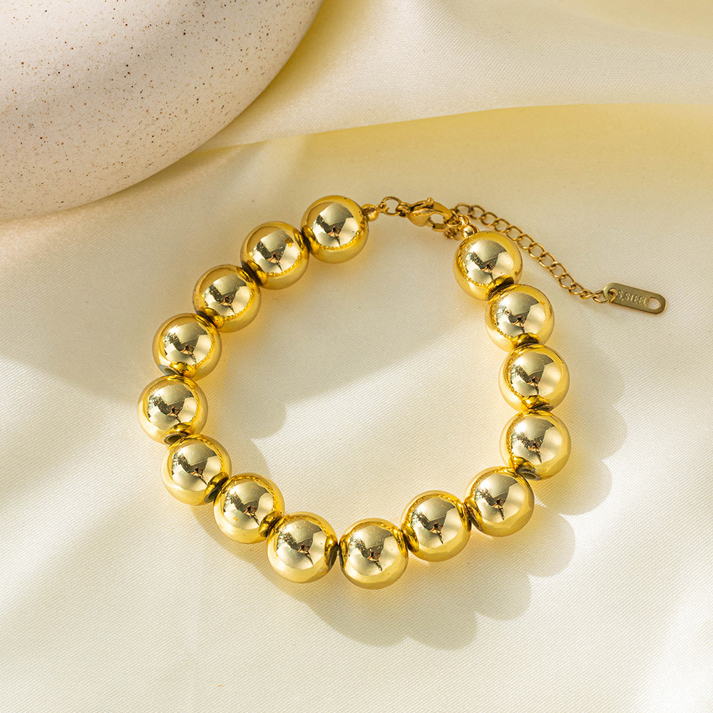 【tse2026】big gold bead bracelet gold