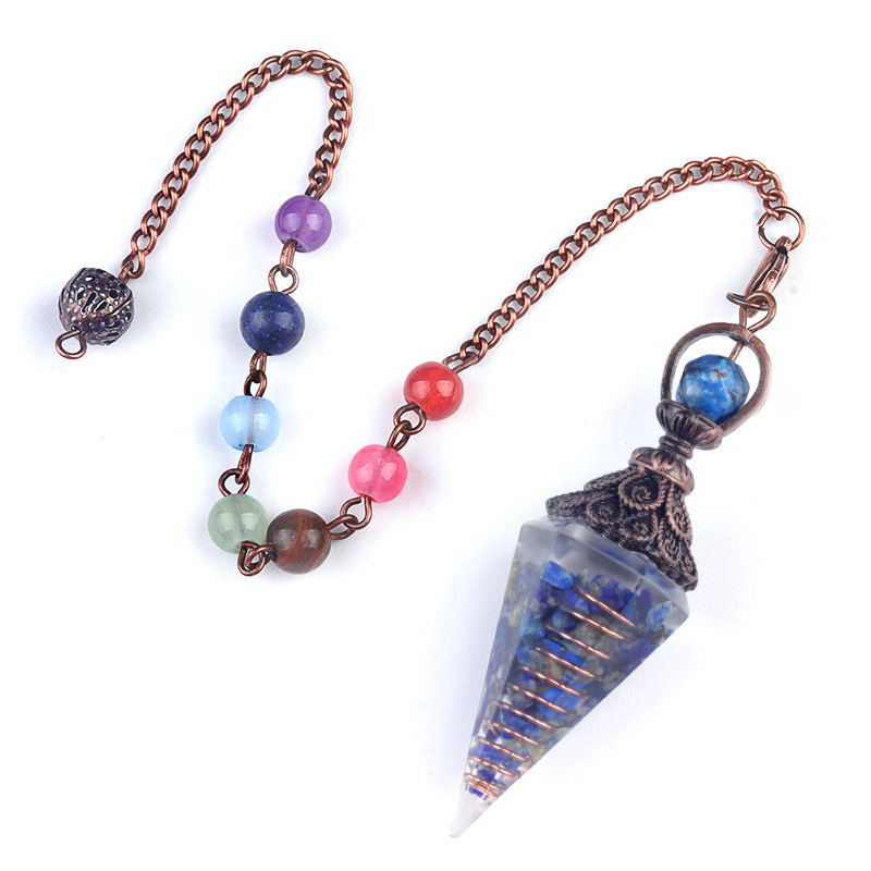 Lapis lazuli (bronze) + colorful chain