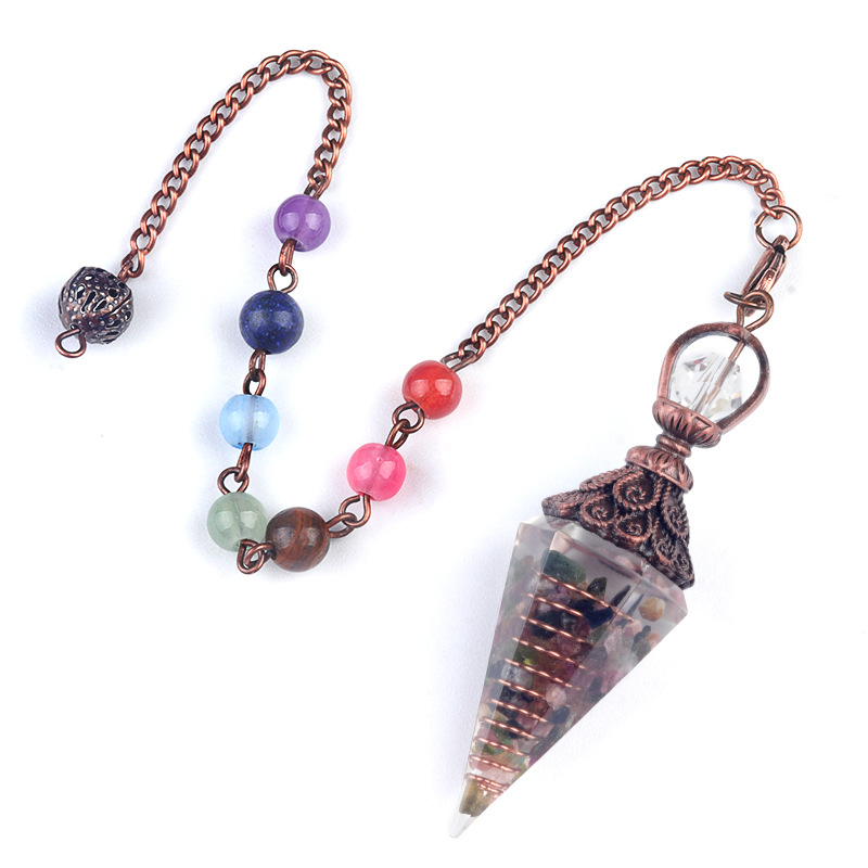 Tourmaline (bronze) + colorful chain