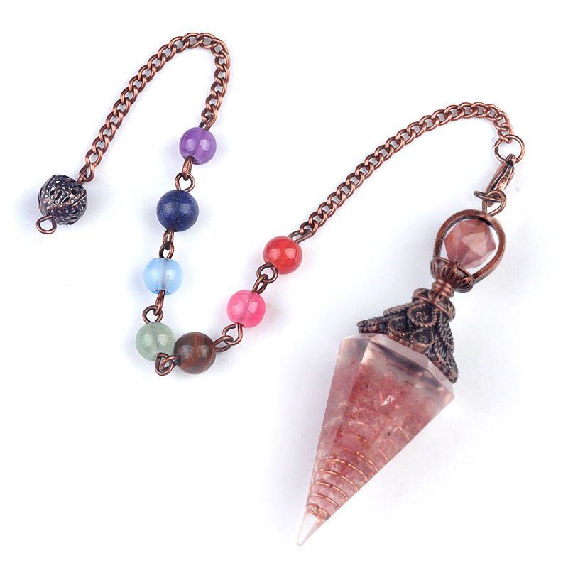 Strawberry crystal (bronze) + colorful chain