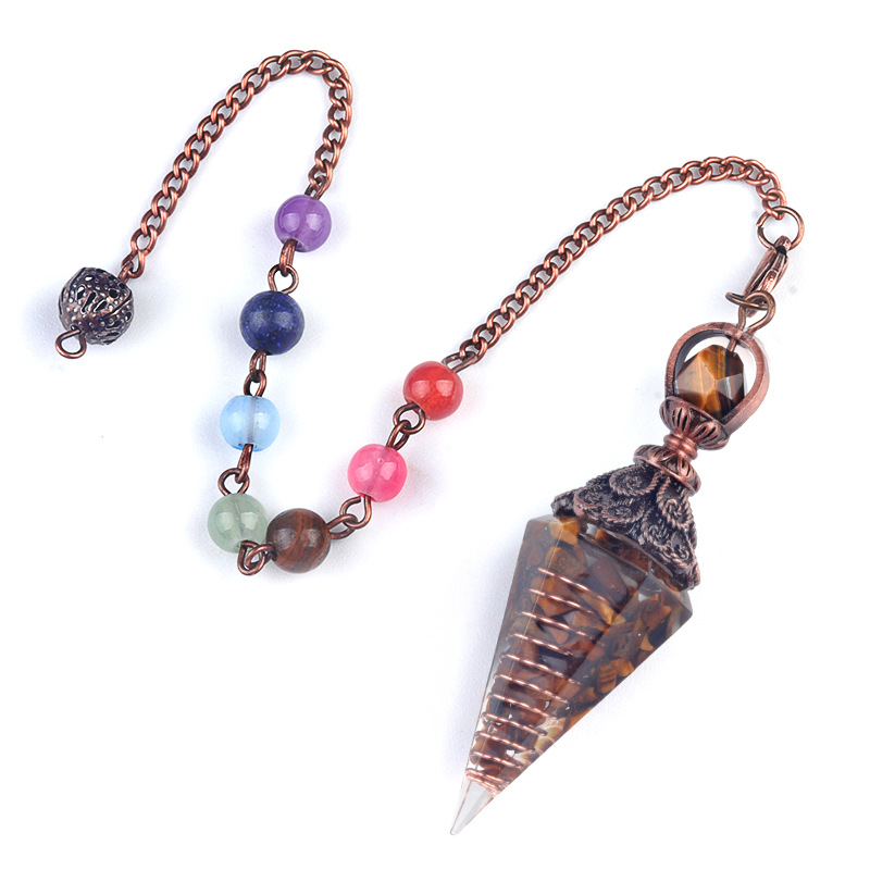 Tiger eye (bronze) + colorful chain