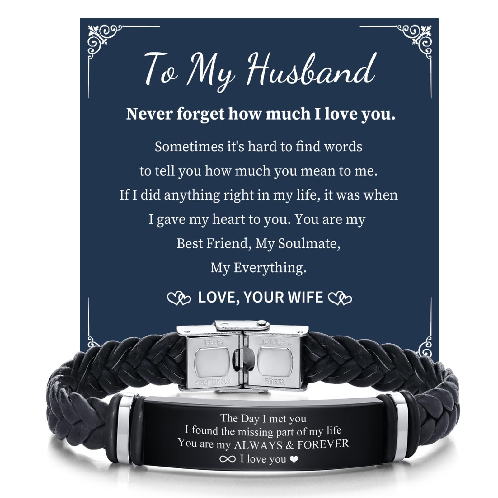 To My Husband card bracelet