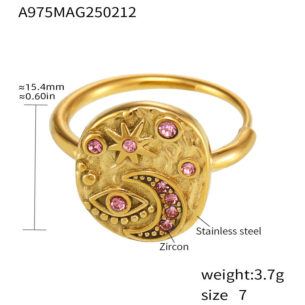 A975-gold pink zircon ring