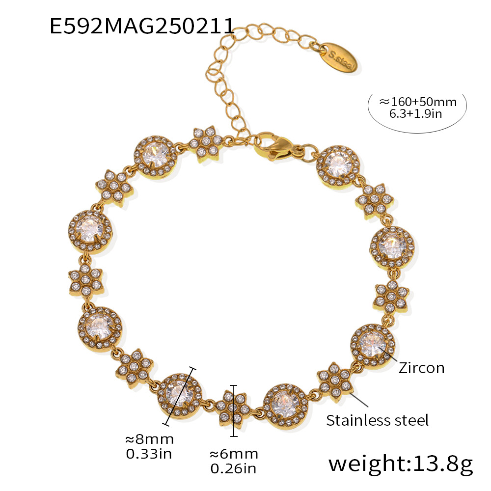 E592-gold zircon bracelet