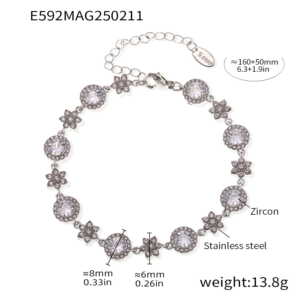 E592-steel color zircon bracelet