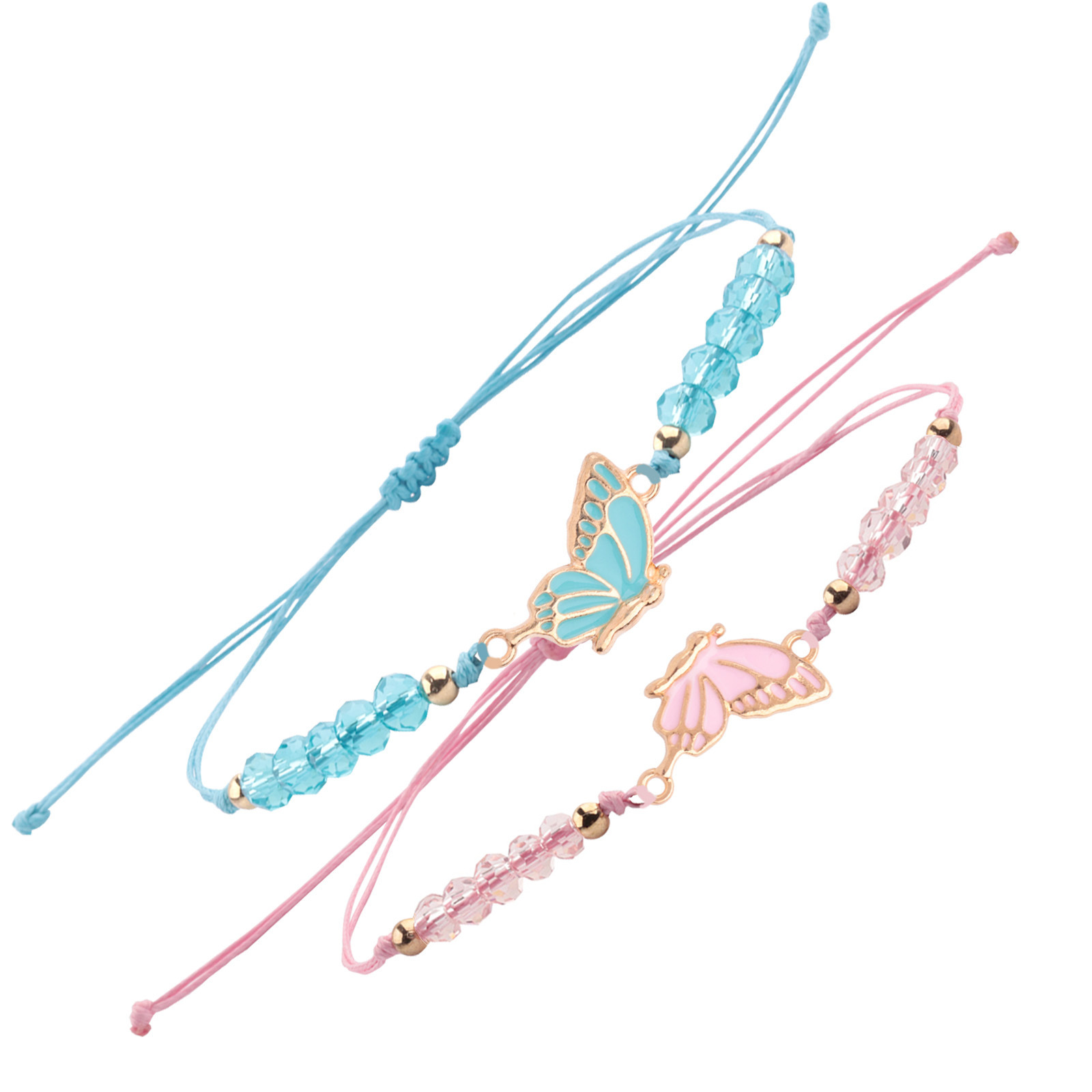 Blue and pink corner beads   blue and pink butterfly set