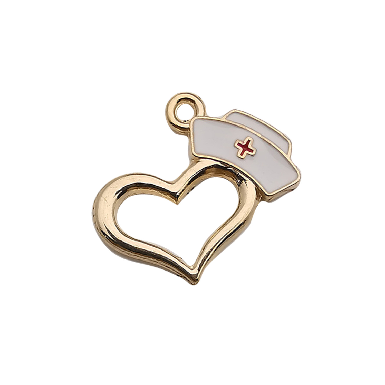 1 love-shaped medical nurse cap 22x20mm-1.2g-12007