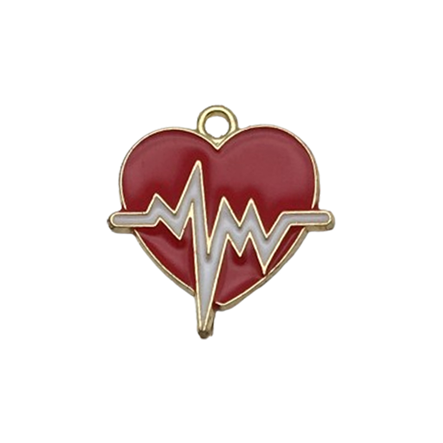 1 red medical heart frequency beating 21x21mm-1.2g-18891