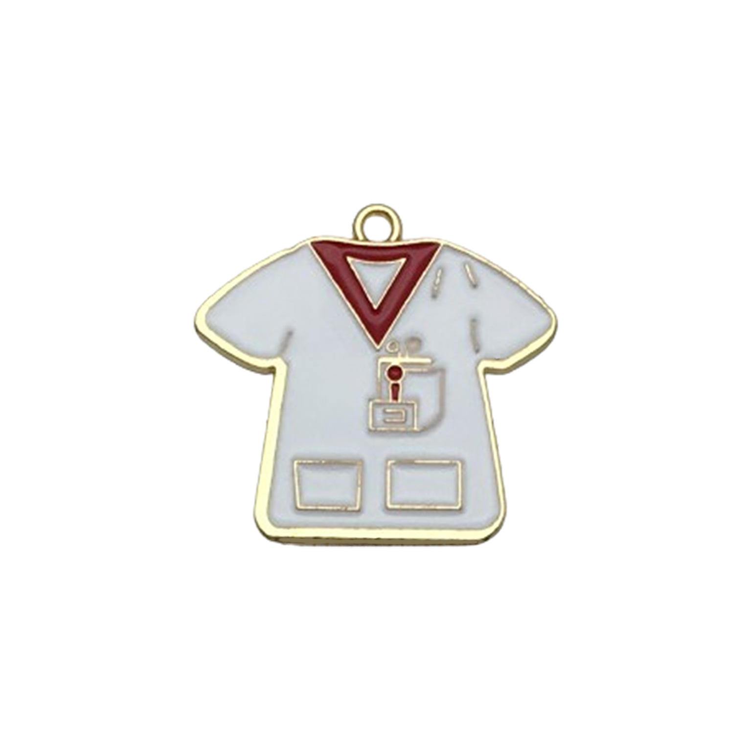 1 white medical nurse suit 28x30mm-3.1g-18899