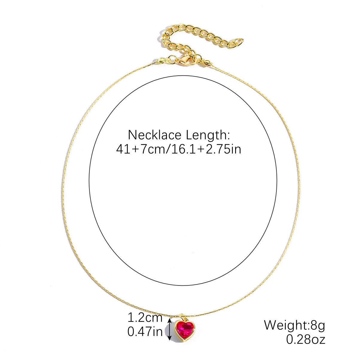 N2411-5 rose red love necklace