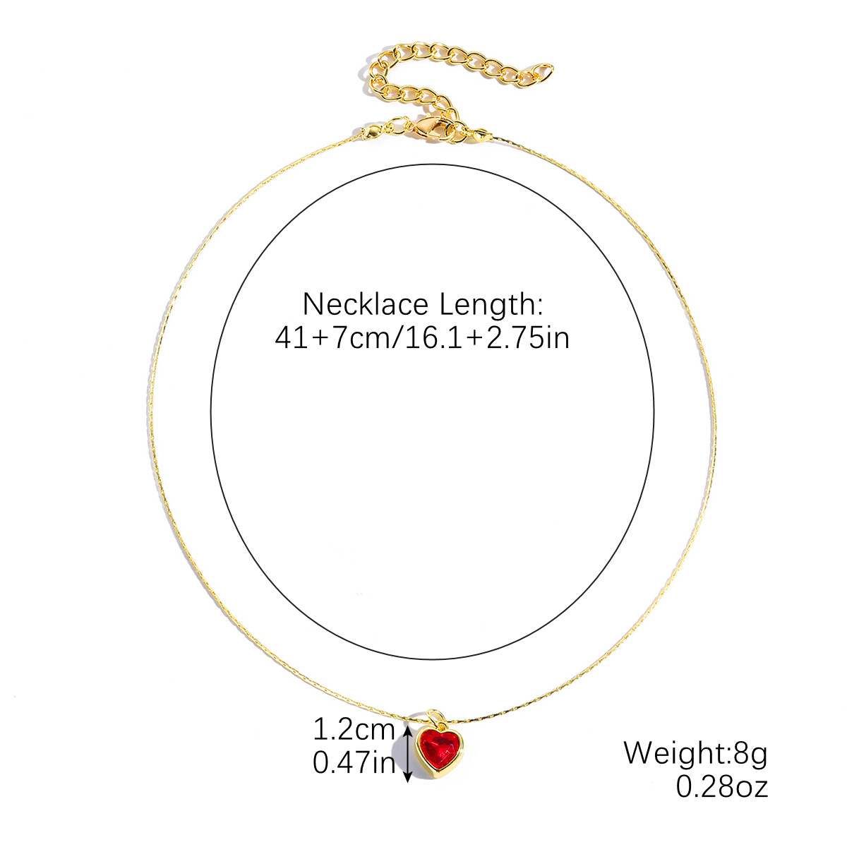 N2411-6 red love necklace