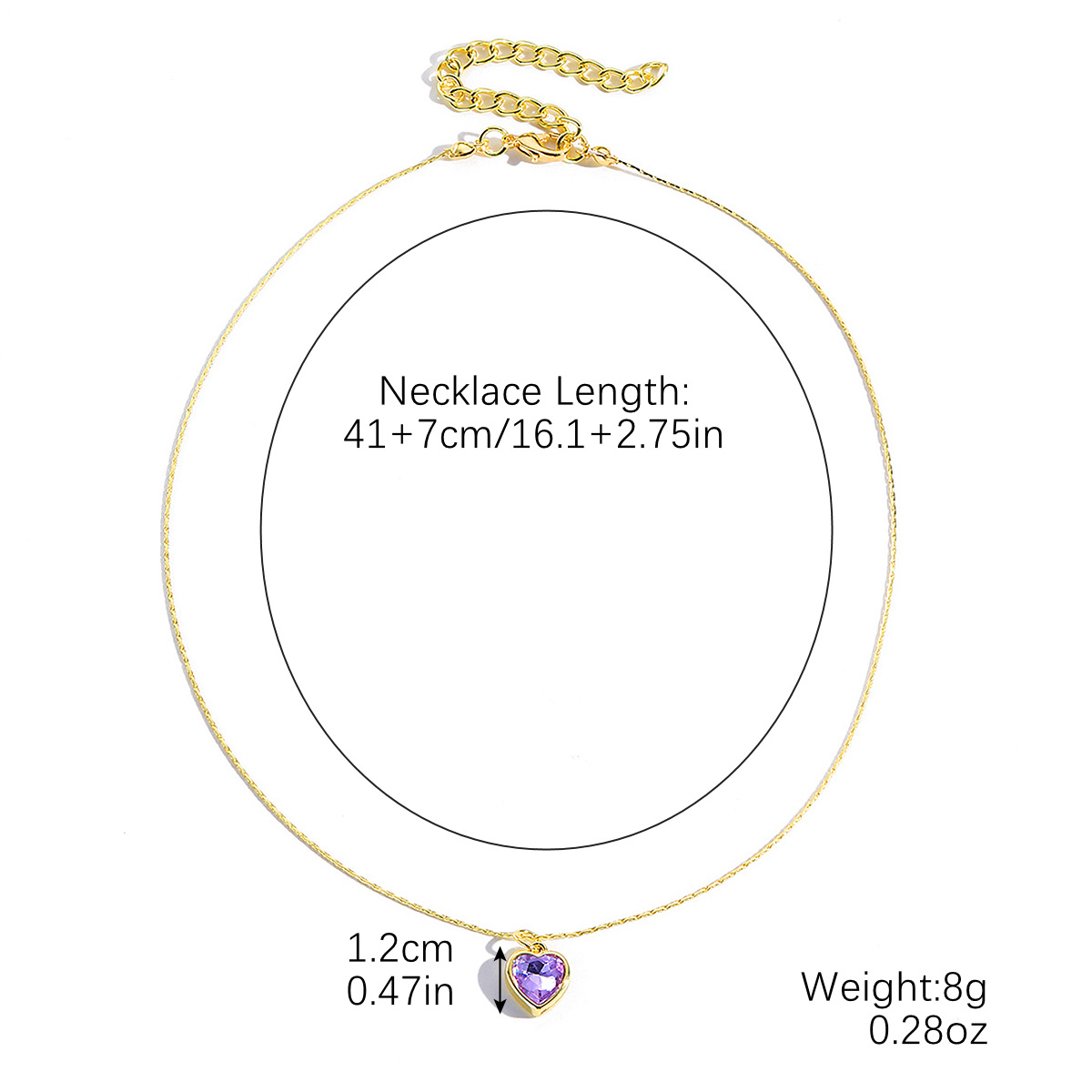 N2411-7 purple love necklace