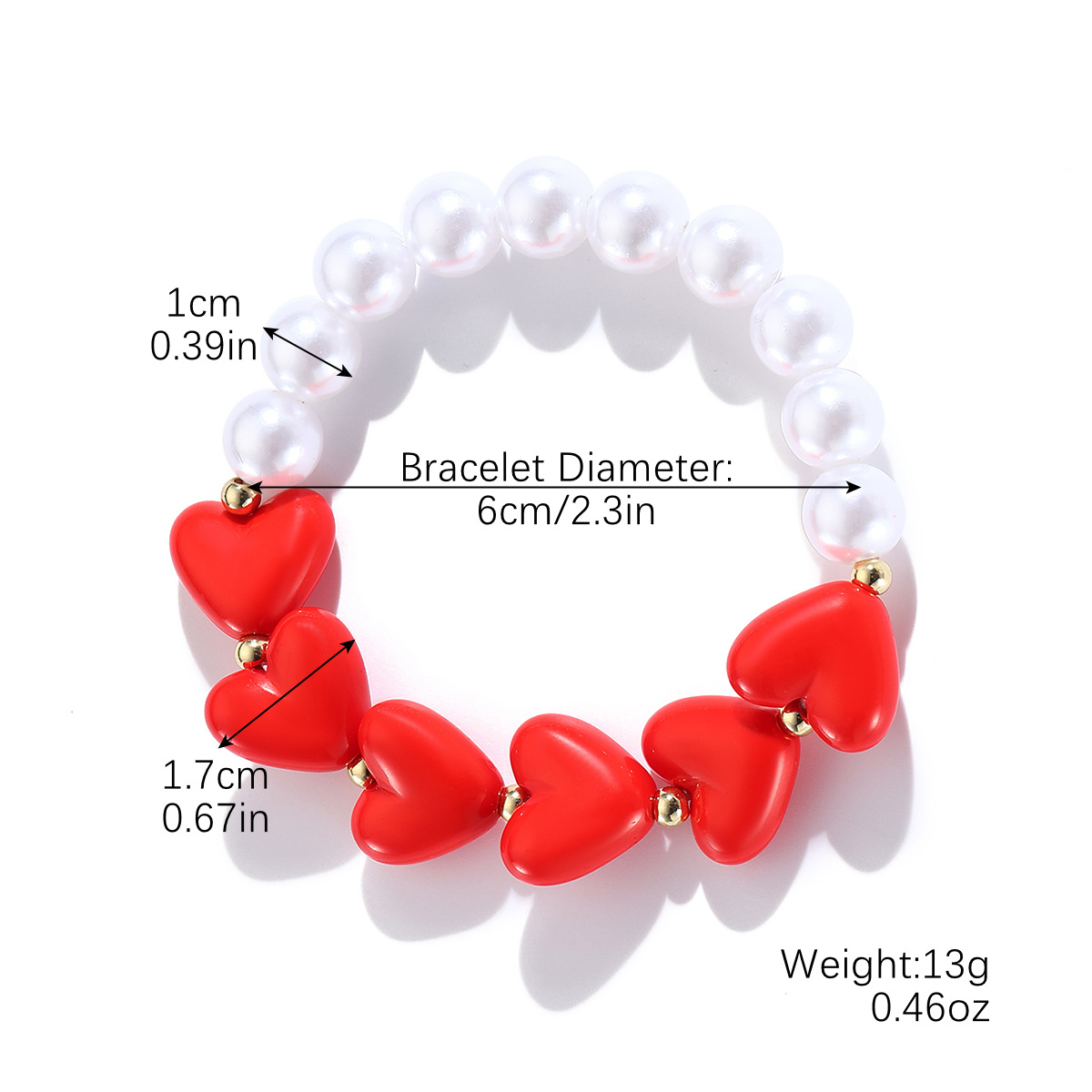 S2411-1 red love pearl bracelet