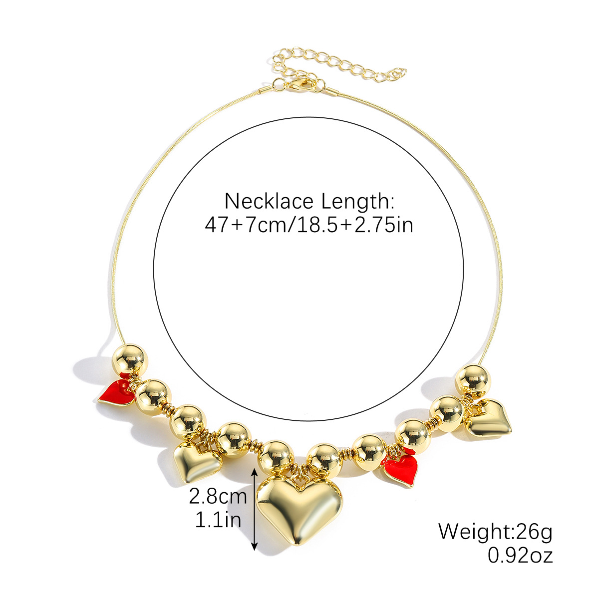 N2411-18 five love necklace