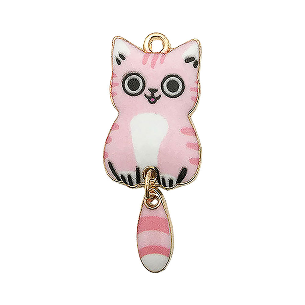 1 Pink Cat with Tail 15x40mm-2g-18676