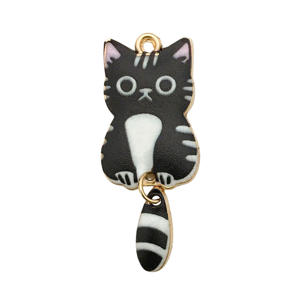 1 black cat with tail 15x40mm-2g-18679