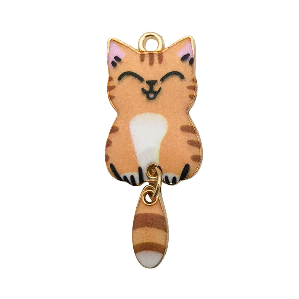 1 orange cat with tail 15x40mm-2g-18681