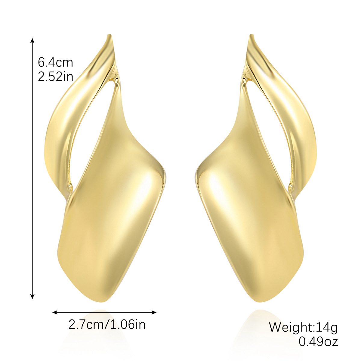 E2408-10 special-shaped twist earrings