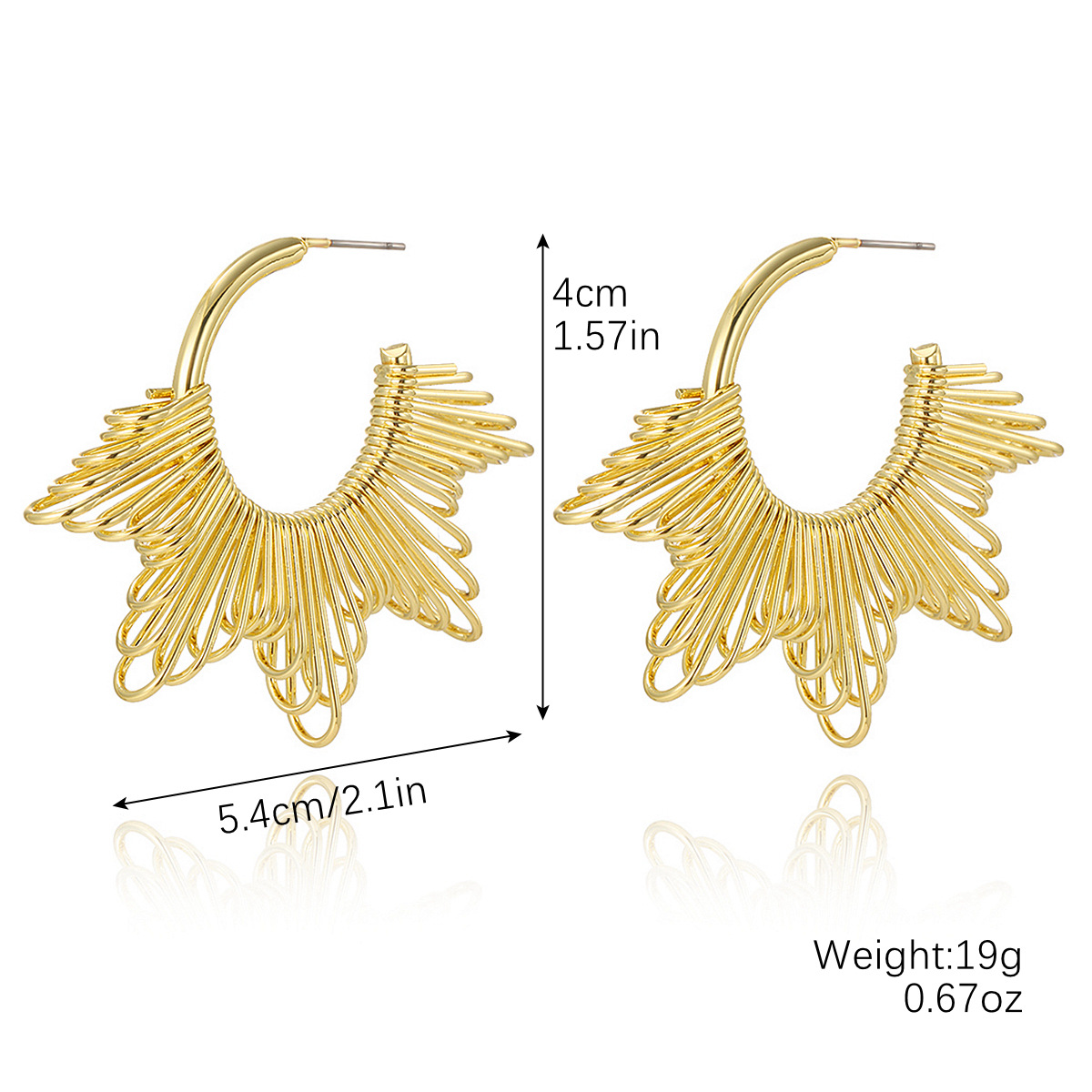 E2408-12 radiation wire earrings