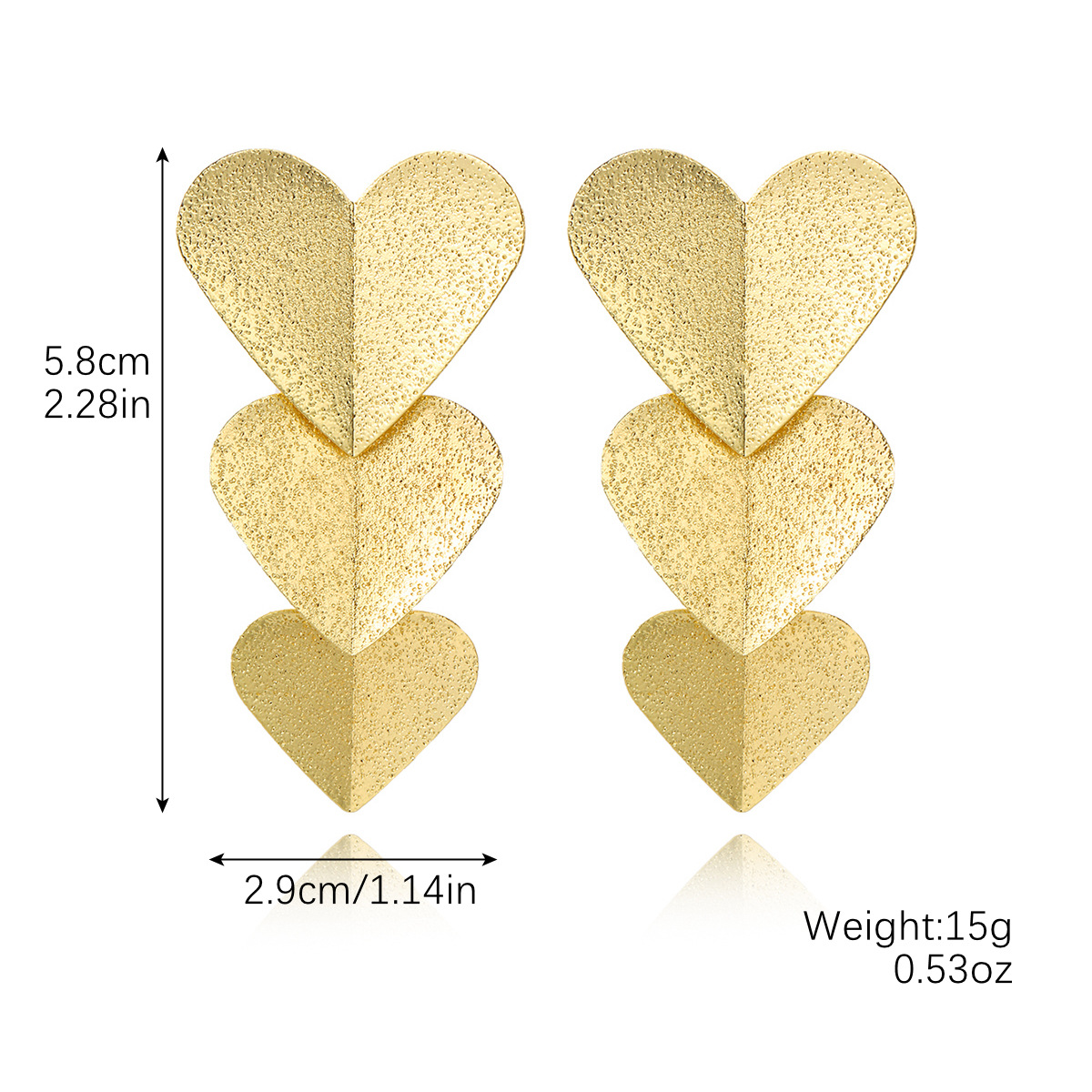 E2408-13 three-layer love earrings