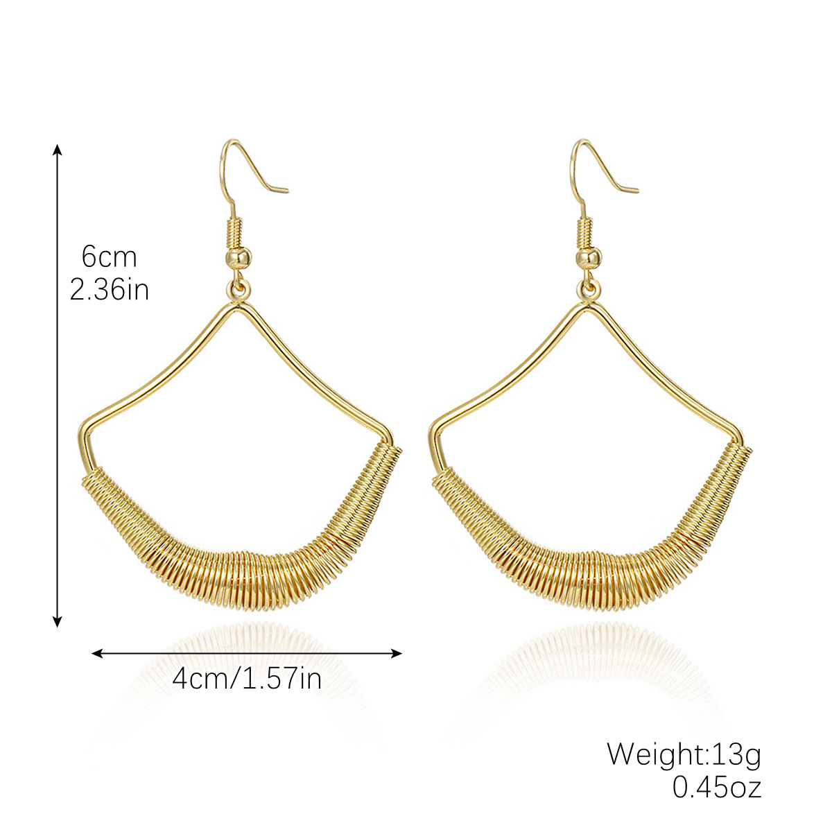 E2409-5 large fan-shaped earrings