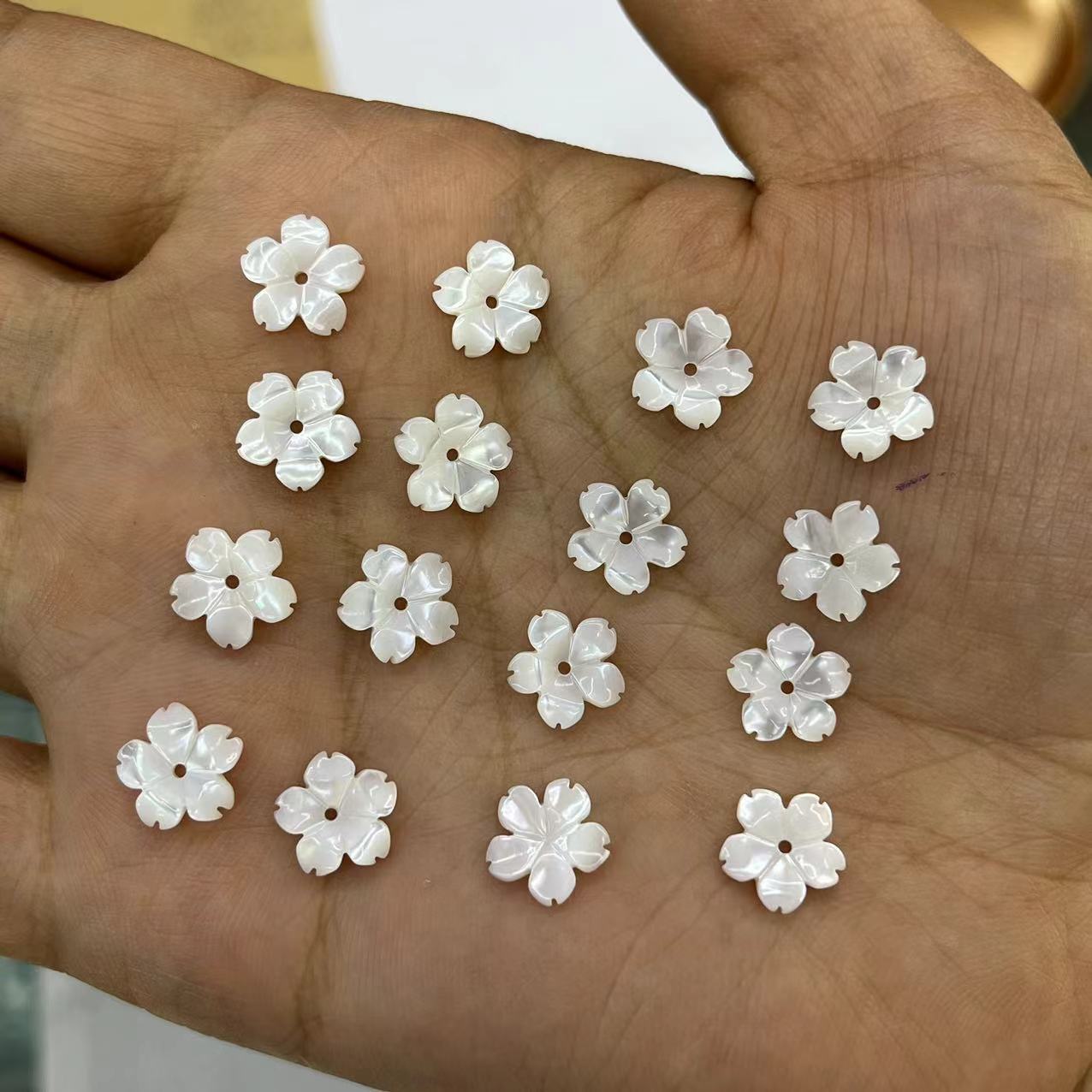 10mm White Lip Shell cherry blossom