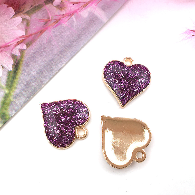 Oil dripping purple love 15x17mm-14328