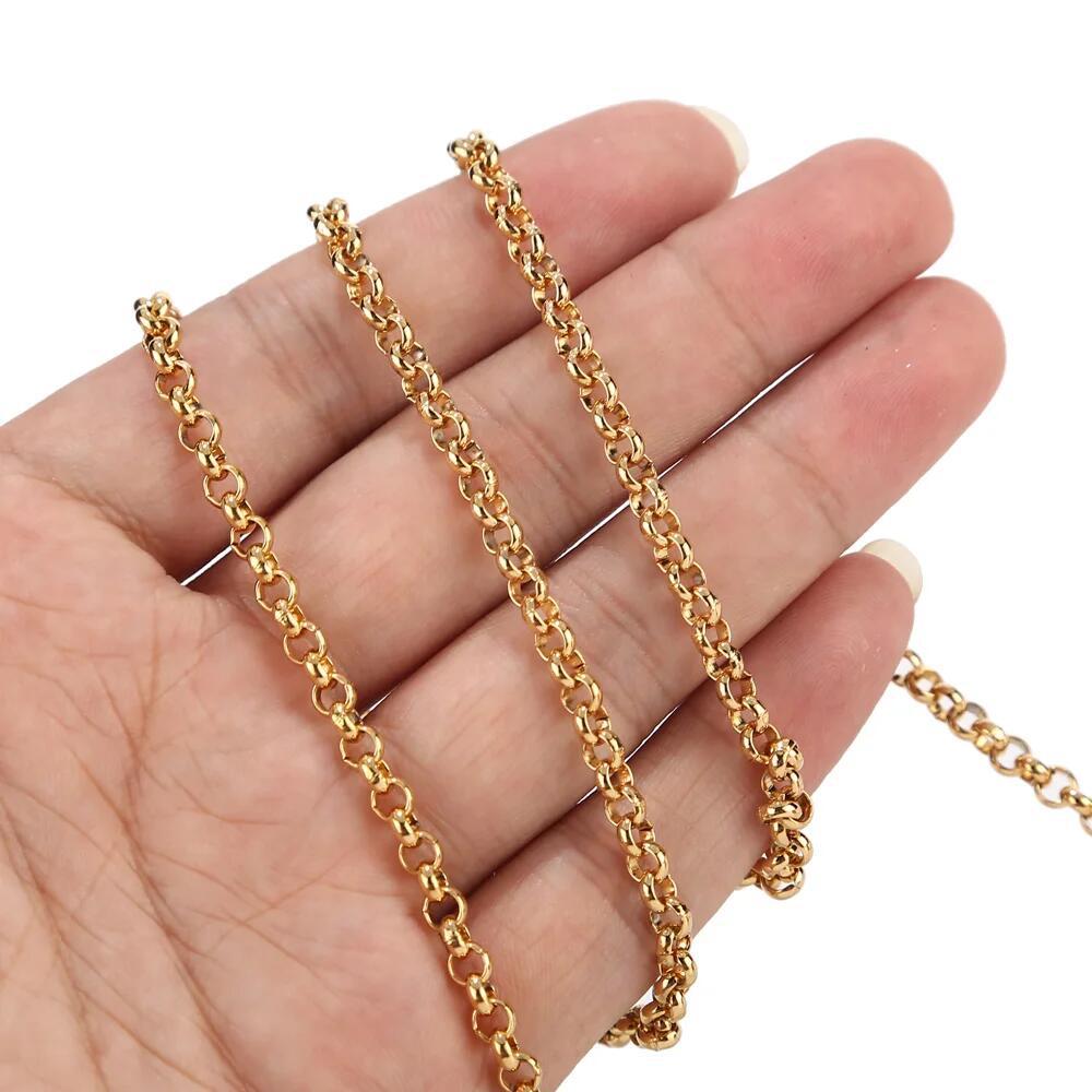 Golden Round Pearl Chain