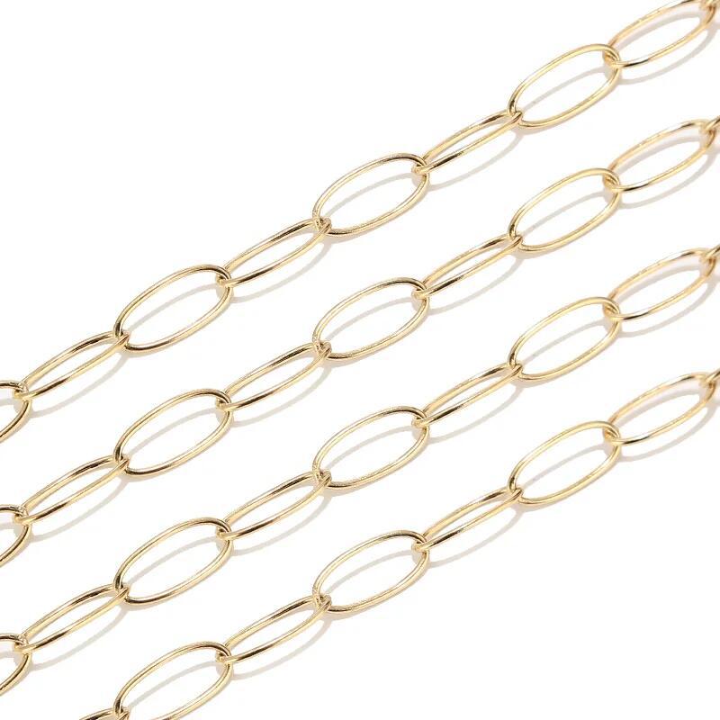 Golden oval chain 7*15