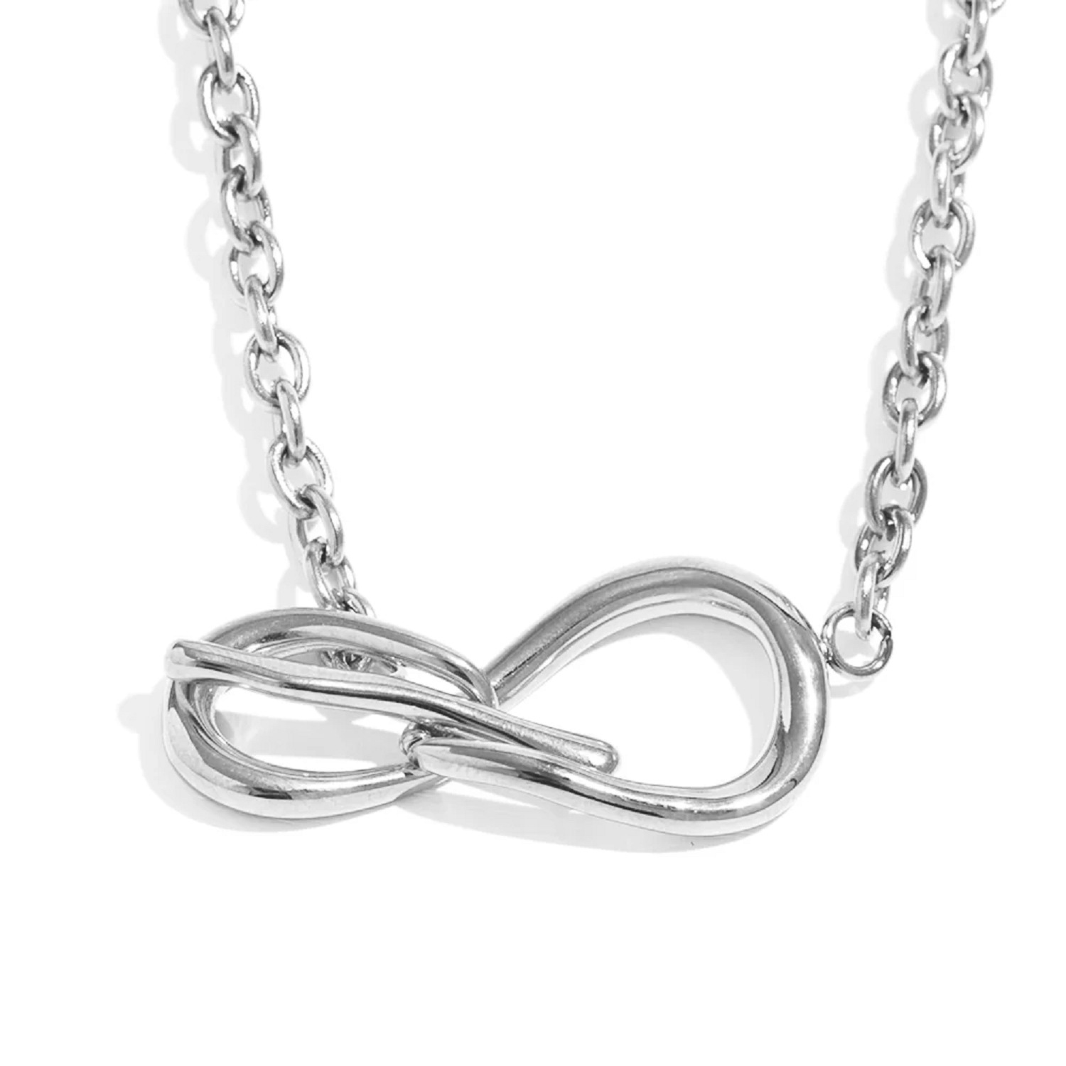 bow silver necklace