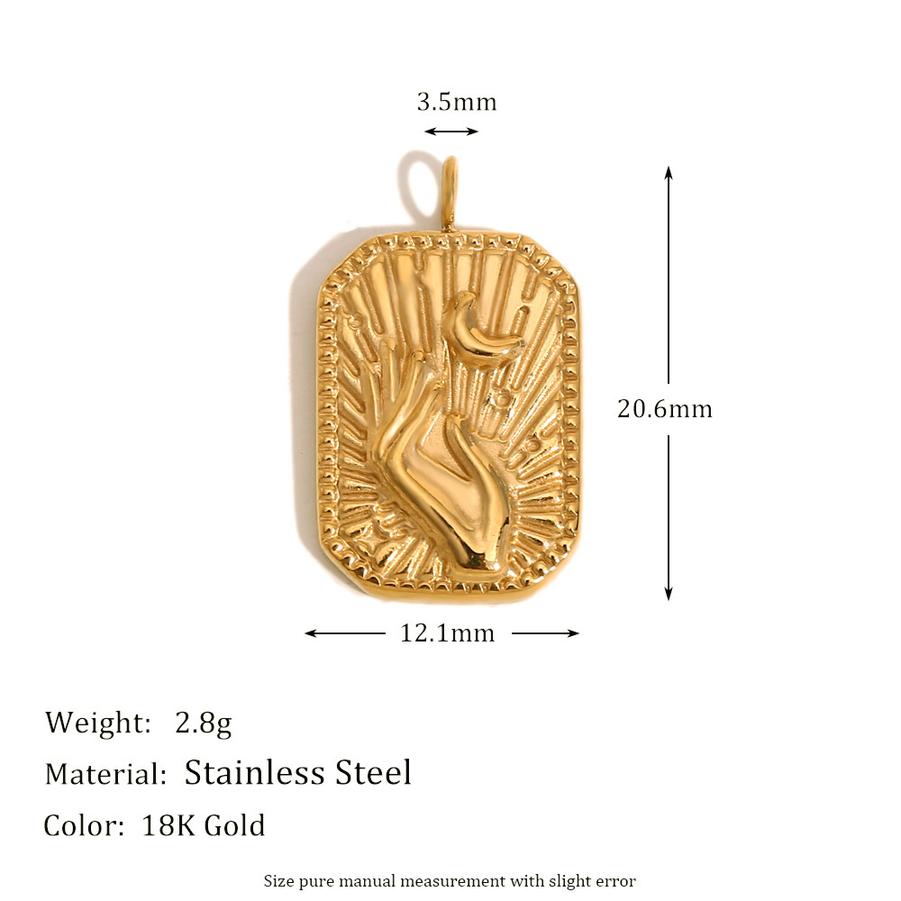 Magician square pendant-gold