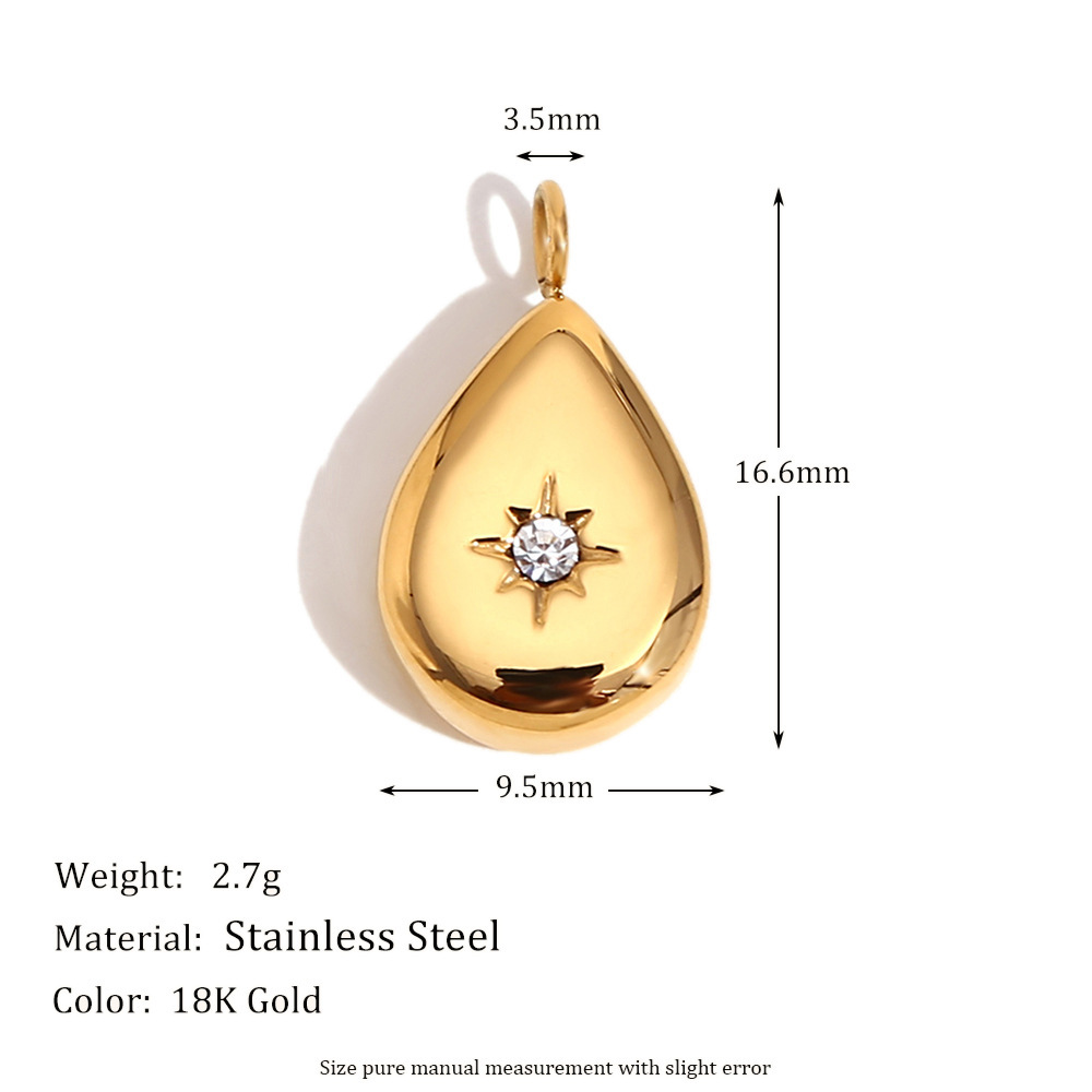 Water drop zircon pendant-gold is